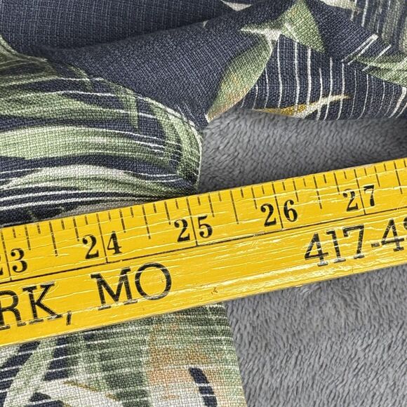 Tommy Bahama Shirt Mens XL Blue Silk Hawaiian Camp Tropical Palm Loop Collar - Picture 7 of 13